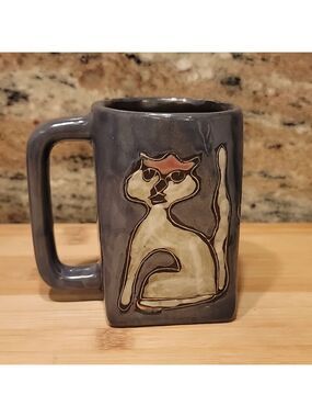 Mara Stoneware Cat Cofee Mug